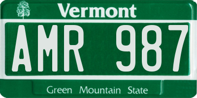 VT license plate AMR987