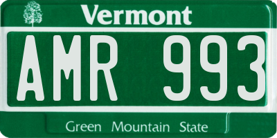 VT license plate AMR993