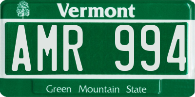 VT license plate AMR994