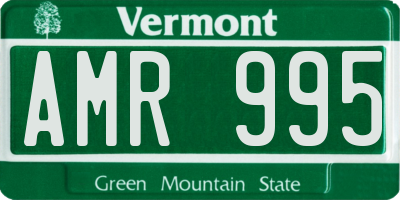 VT license plate AMR995