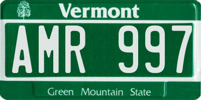 VT license plate AMR997