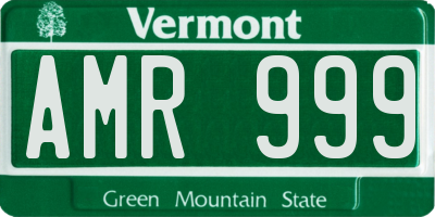 VT license plate AMR999