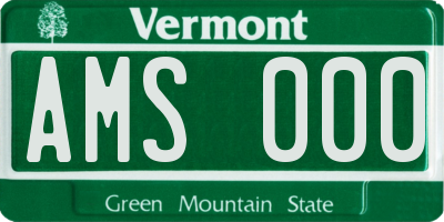 VT license plate AMS000