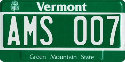 VT license plate AMS007
