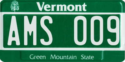 VT license plate AMS009