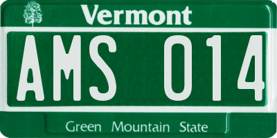 VT license plate AMS014