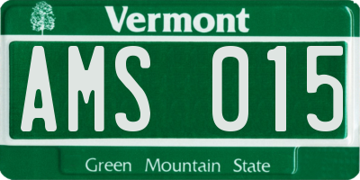 VT license plate AMS015