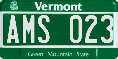 VT license plate AMS023