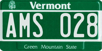 VT license plate AMS028
