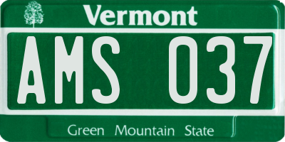 VT license plate AMS037
