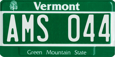 VT license plate AMS044
