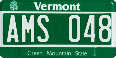 VT license plate AMS048
