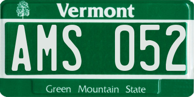 VT license plate AMS052