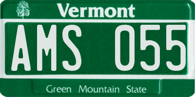 VT license plate AMS055