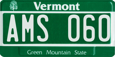 VT license plate AMS060