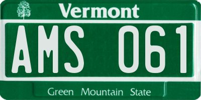 VT license plate AMS061