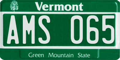 VT license plate AMS065