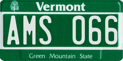 VT license plate AMS066
