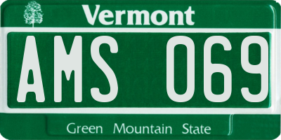 VT license plate AMS069