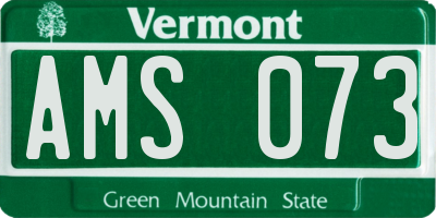 VT license plate AMS073