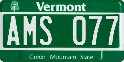VT license plate AMS077