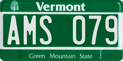 VT license plate AMS079