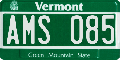 VT license plate AMS085