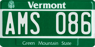 VT license plate AMS086
