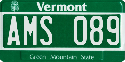 VT license plate AMS089