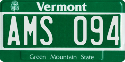 VT license plate AMS094