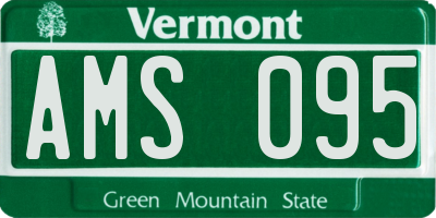 VT license plate AMS095