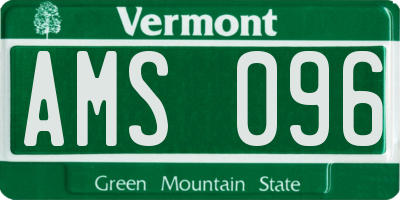 VT license plate AMS096