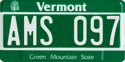 VT license plate AMS097