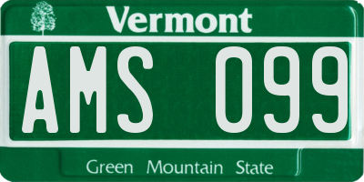 VT license plate AMS099