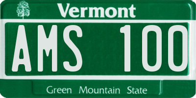 VT license plate AMS100