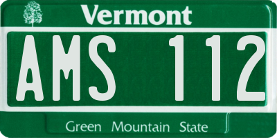 VT license plate AMS112