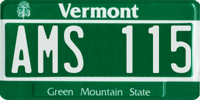 VT license plate AMS115