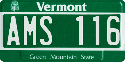 VT license plate AMS116