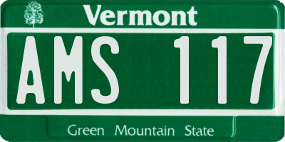 VT license plate AMS117