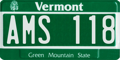 VT license plate AMS118