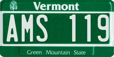 VT license plate AMS119