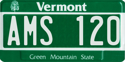 VT license plate AMS120
