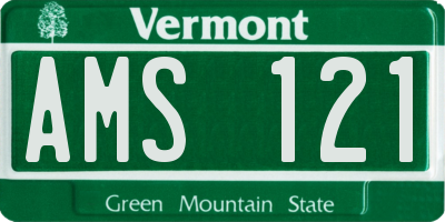 VT license plate AMS121