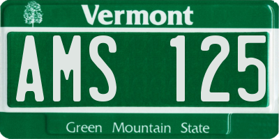 VT license plate AMS125