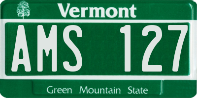 VT license plate AMS127