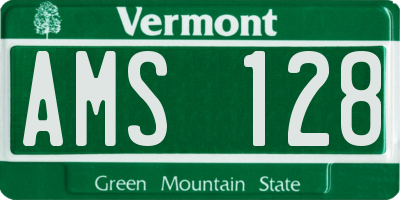 VT license plate AMS128