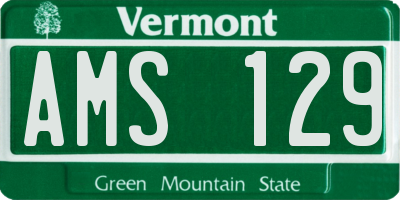 VT license plate AMS129