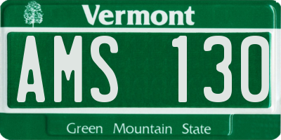 VT license plate AMS130