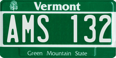 VT license plate AMS132
