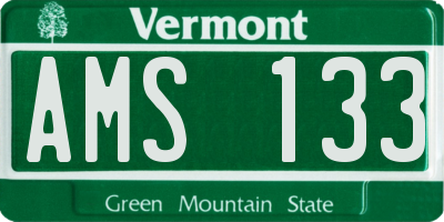 VT license plate AMS133